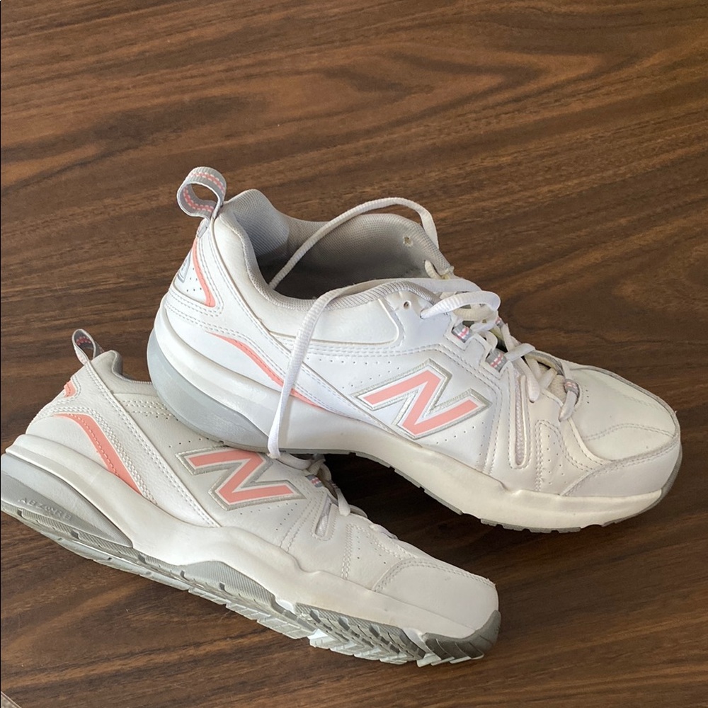 New Balance White and Pink Athletic Shoes
